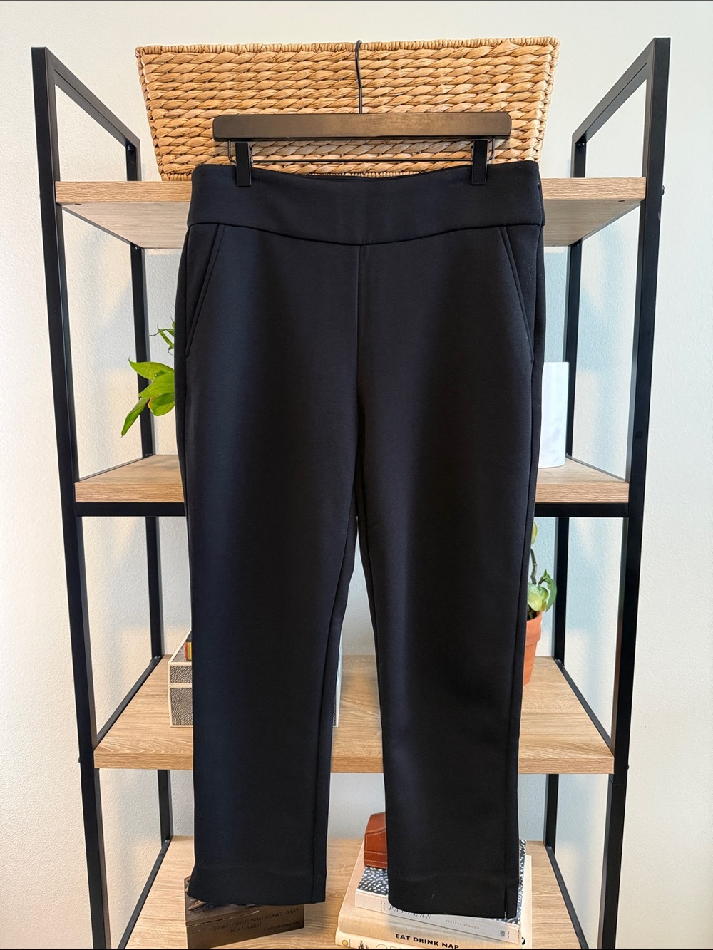 CAbi High-Rise Diplomat Trouser Knit Black Dress Pant #4692, 10